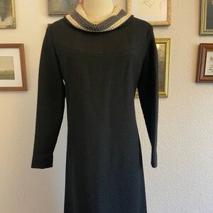 Vintage 1970s mod shift dress with cowl neckline. Perfect fall winter dress